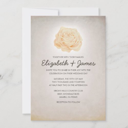 Trendy Floral Brown Wedding Invitations