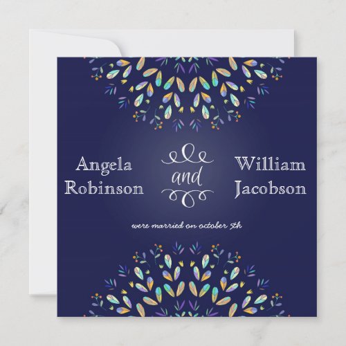 Trendy Floral Chalkboard Post Wedding Invitation
