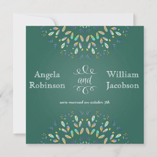 Trendy Floral Chalkboard Post Wedding Invitation