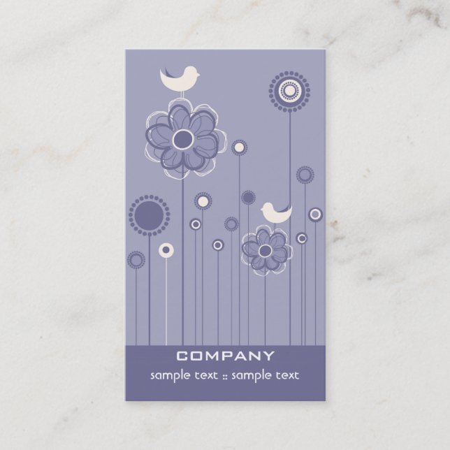 Trendy Floral Design Business Card (Front)