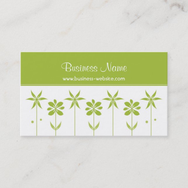 Trendy Floral Design Business Card (Front)