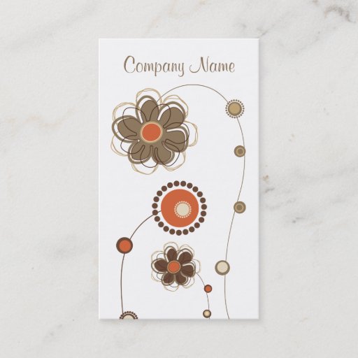 Customizable Trendy Floral Design Business Card