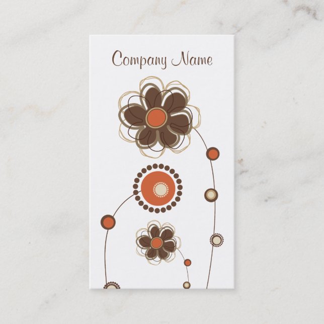 Trendy Floral Design Business Card (Front)