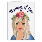 Trendy Floral Girl "Thinking Of You" (Front)