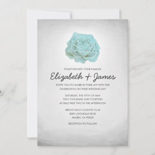 Trendy Floral Grey Wedding Invitations