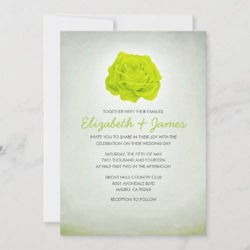 Trendy Floral Green Wedding Invitations