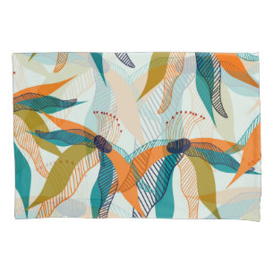 Trendy Floral: Hand Drawn Scandinavian. Pillow Case