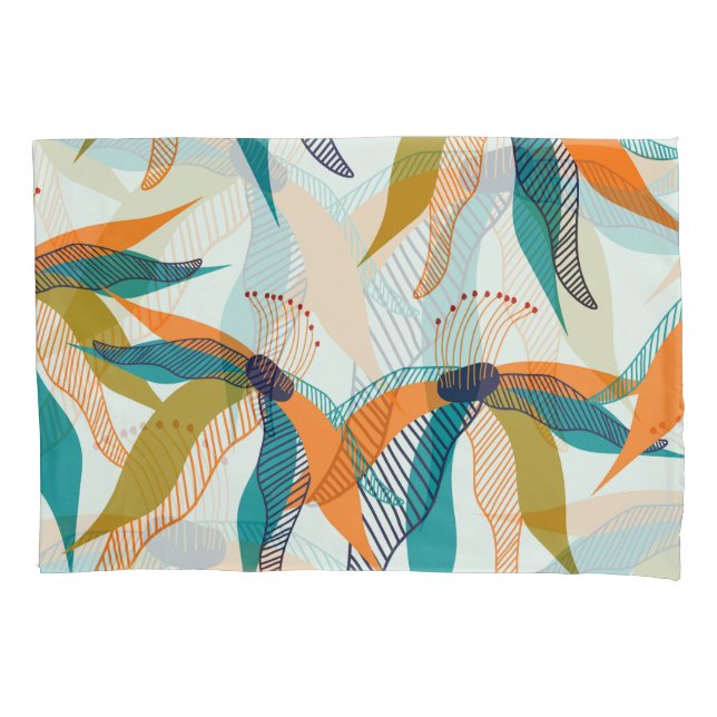 Trendy Floral: Hand Drawn Scandinavian. Pillow Case (Front)