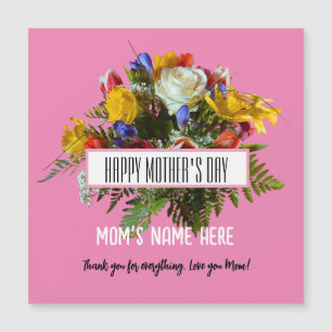 TRENDY FLORAL HAPPY MOTHER'S DAY MAGNETIC INVITATION