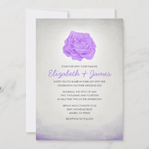Trendy Floral Lavender Wedding Invitations