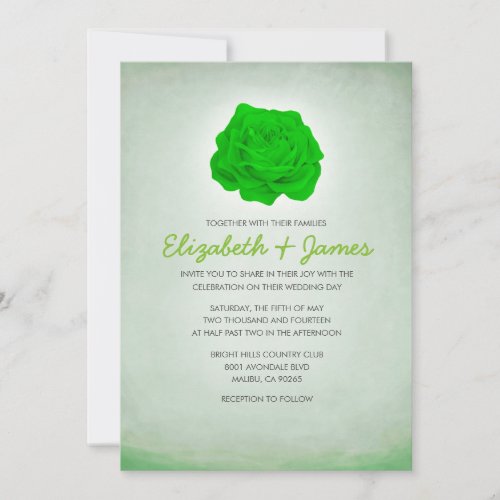 Trendy Floral Lime Wedding Invitations