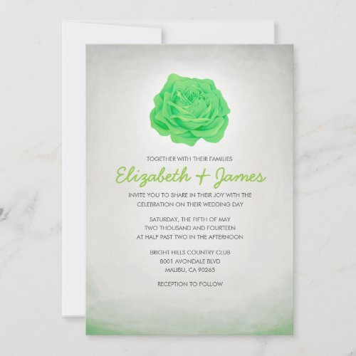 Trendy Floral Lime Wedding Invitations