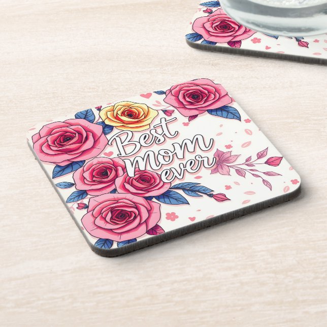 Trendy Floral Luxury Gift Collection Beverage Coaster (Left Side)