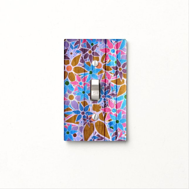 Trendy Floral Pattern #12 Light Switch Cover (In Situ)