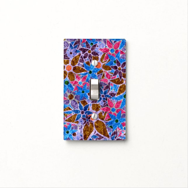 Trendy Floral Pattern #13 Light Switch Cover (In Situ)