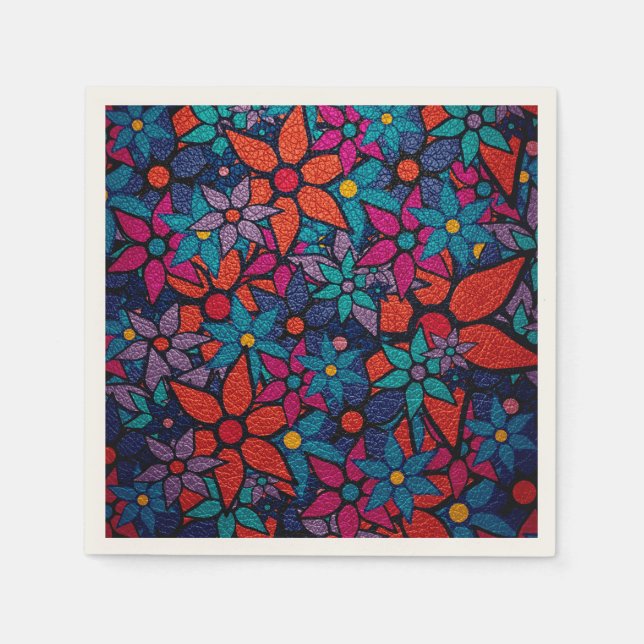 Trendy Floral Pattern #3 Paper Napkins (Front)