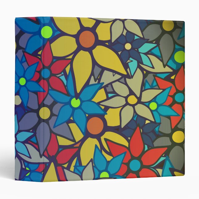 Trendy Floral Pattern #5 3 Ring Binder (Front/Spine)