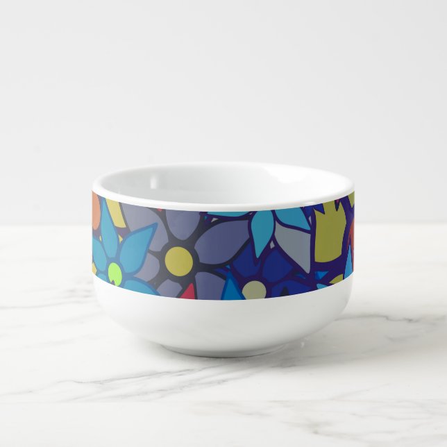 Trendy Floral Pattern #5 Soup Mug (Front)