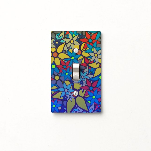 Trendy Floral Pattern #7 Light Switch Cover (In Situ)