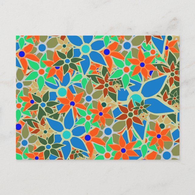 Trendy Floral Pattern #8 Postcard (Front)