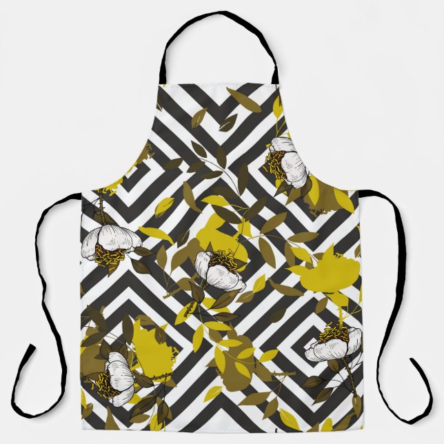 Trendy floral pattern. Isolated seamless pattern.  Apron (Front)