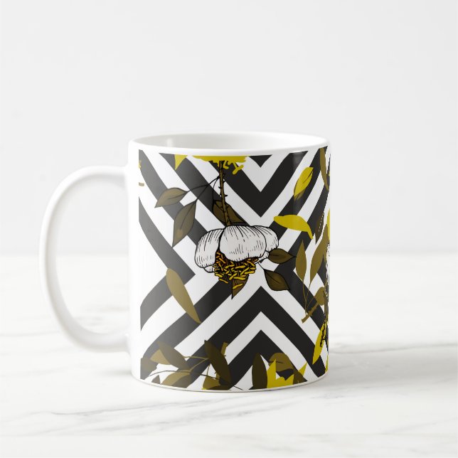 Trendy floral pattern. Isolated seamless pattern.  Coffee Mug (Left)