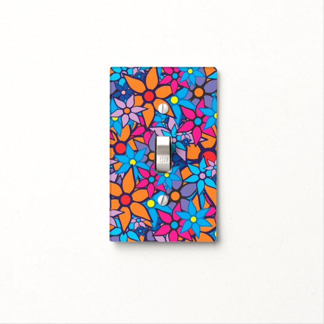 Trendy Floral Pattern Light Switch Cover (In Situ)