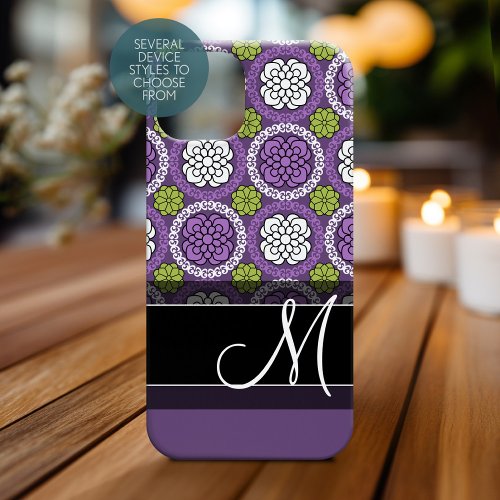 Trendy Floral Pattern _ Orchid and Lime Green Case_Mate iPhone 14 Case