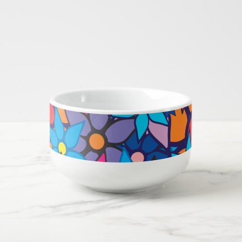 Trendy Floral Pattern Soup Mug