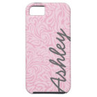 Trendy Floral Pattern with name - pink and gray
