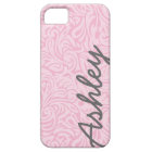 Trendy Floral Pattern with name - pink and gray