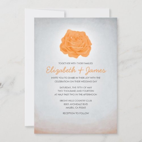 Trendy Floral Peach Wedding Invitations