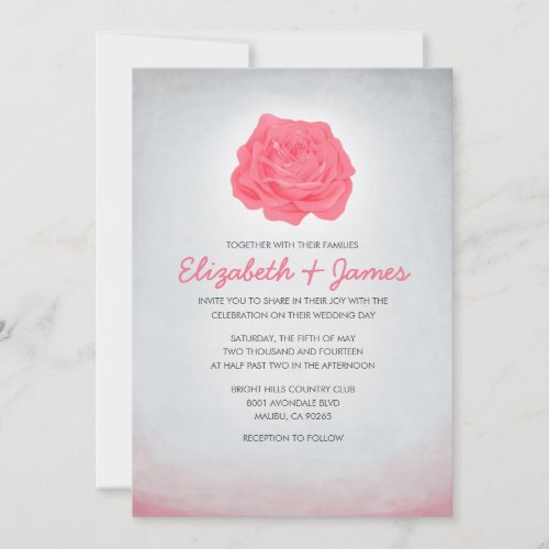 Trendy Floral Pink Wedding Invitations
