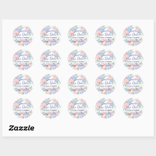 Trendy floral save the date return address labels zazzle