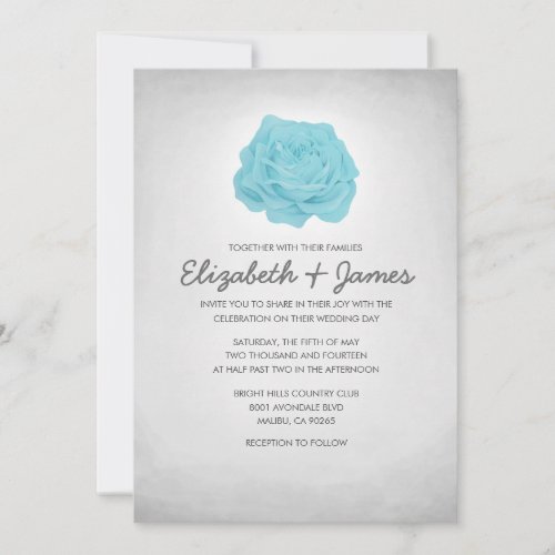 Trendy Floral Silver Wedding Invitations