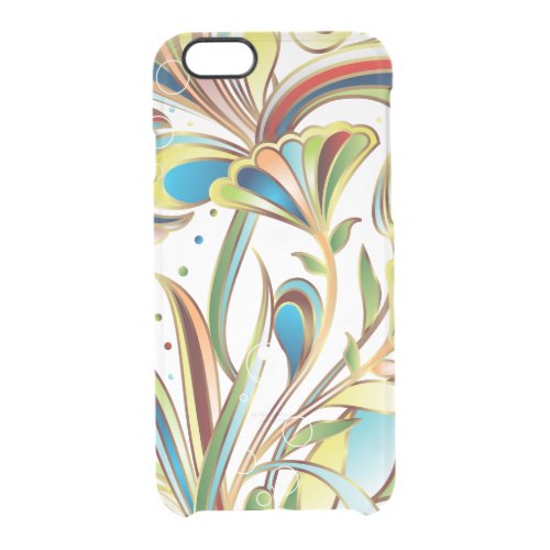 Trendy Floral Swirls Clear iPhone 66S Case