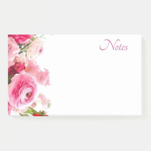 Trendy Floral Watercolor Template Custom Roses Post_it Notes