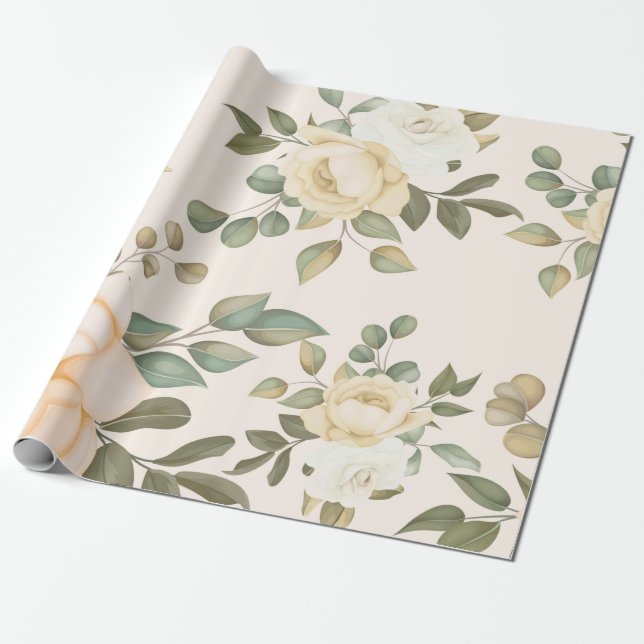 trendy floral wrapping paper (Unrolled)