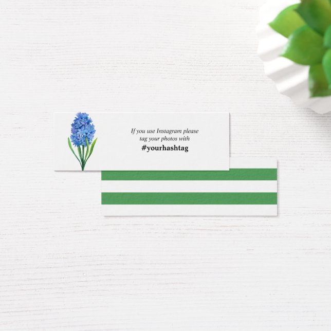 Trendy Flower Blue Hydrangea Instagram Cards Mini (Desk)