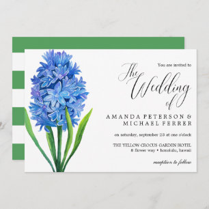 Trendy Flower Blue Hydrangea rustic wedding Invitation