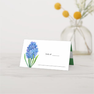 Trendy Flower Blue Hydrangea wedding table place Card