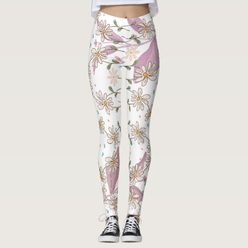 Trendy Flowers Design Leggings