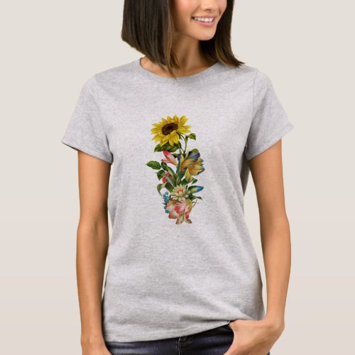trendy flowers design T_Shirt