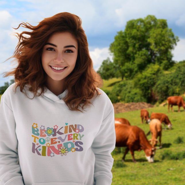 Trendy Flowers Retro Be Kind To Every Kinds,  Hoodie (Creator Uploaded)