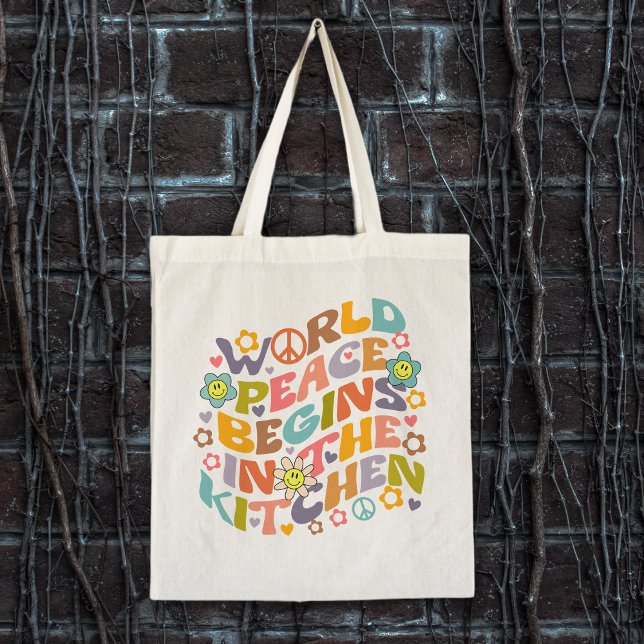 Trendy Flowers Retro Watercolor Vegan Tote Bag (Creator Uploaded)