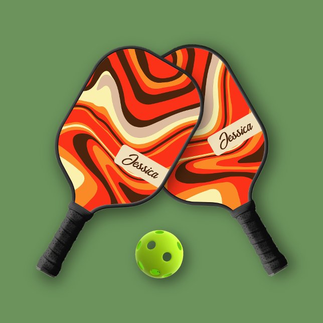 Trendy Fluid Curvy Red Personal Pickleball Paddle (Creator Uploaded)