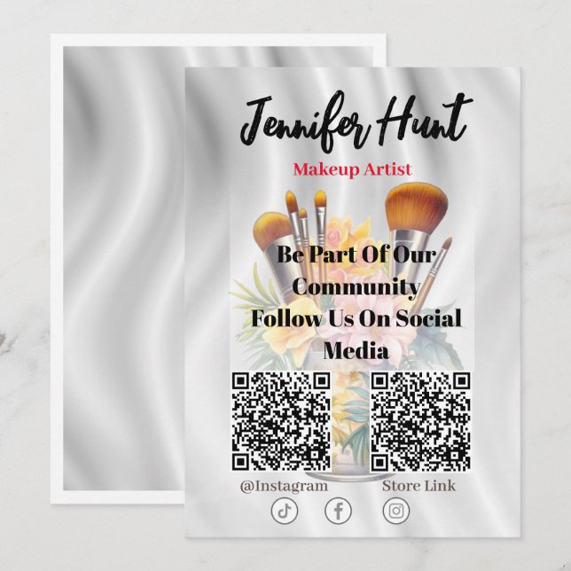 Trendy Flyers Social Media QR Code Invitation (Front/Back)