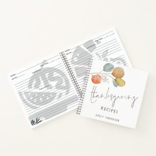 Trendy Foliage Name Thanksgiving Recipes Notebook