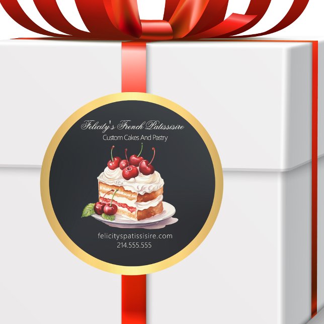 Trendy Food/Bakery Related Business/Marketing Classic Round Sticker (Creator Uploaded)