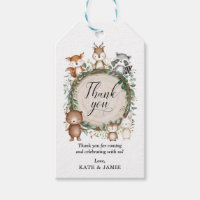 Trendy Forest Animals Woodland Baby Shower Favors Gift Tags